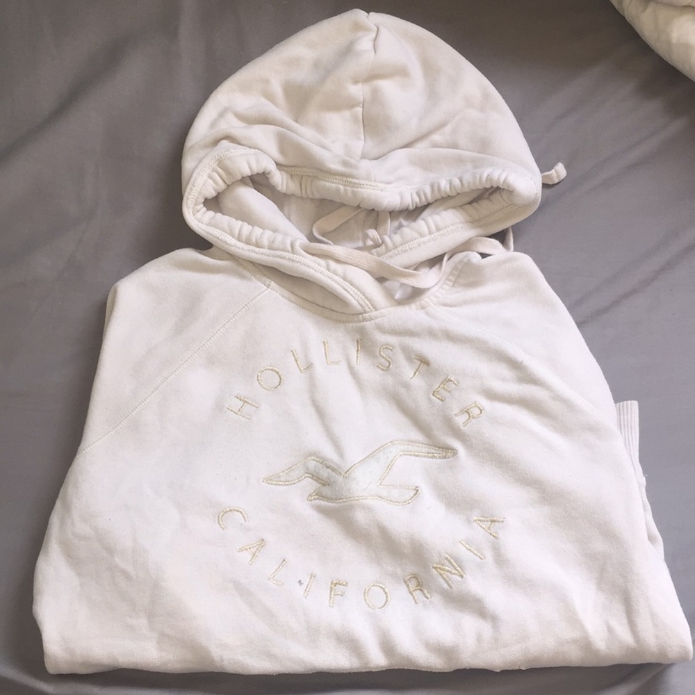 Hollister white hoodie